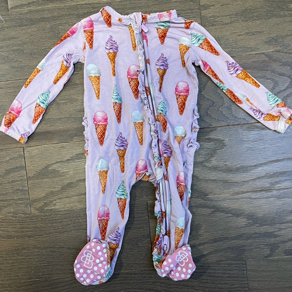 Little Bum Bum, ice cream footie pajamas, size 6-9